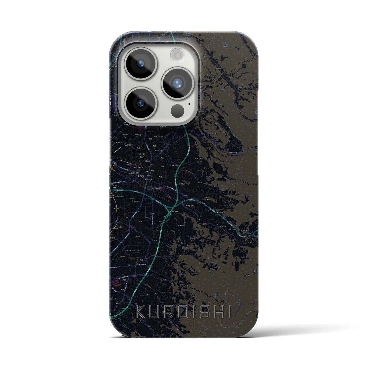 【黒石(青森県)】地図柄iPhoneケース(バックカバータイプ)