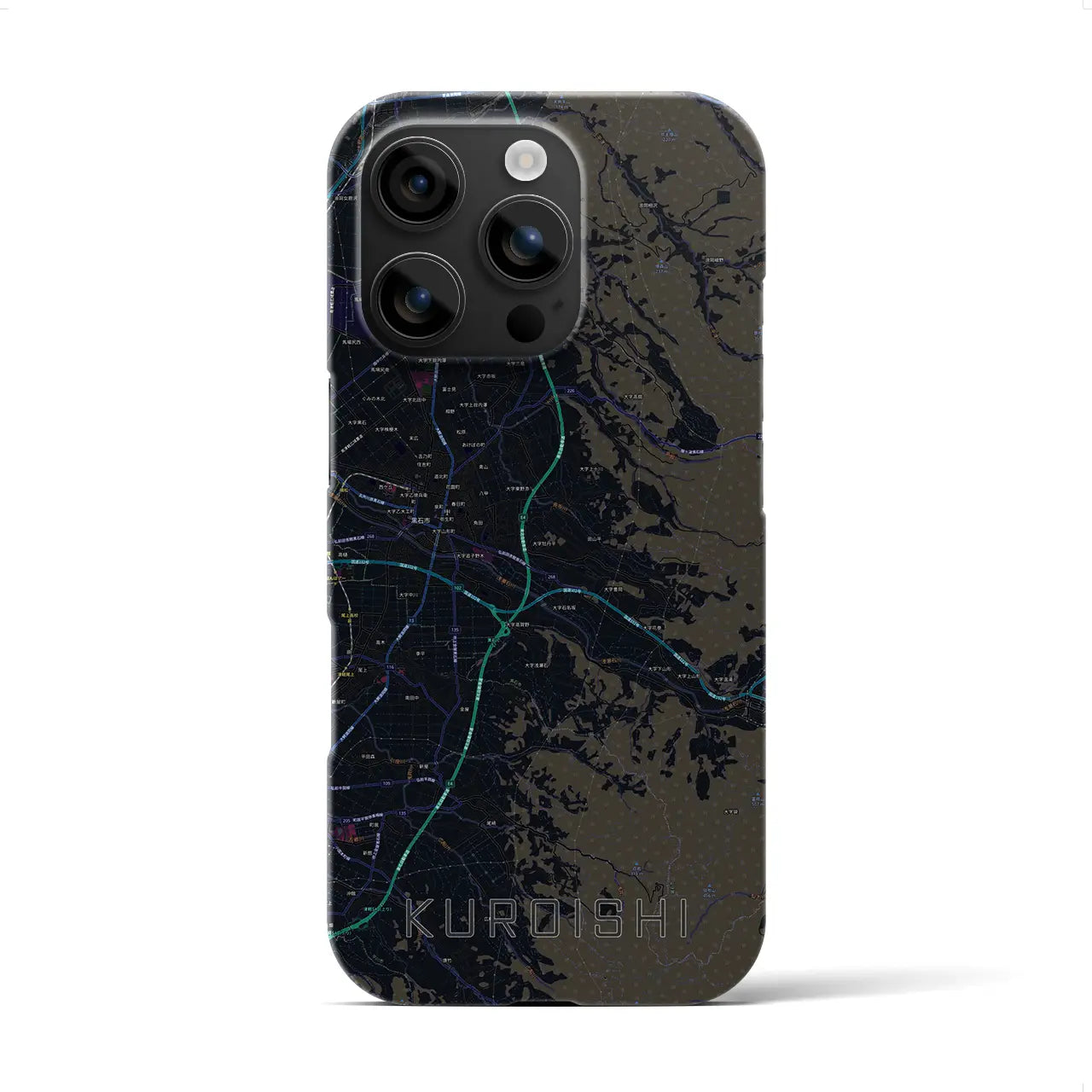 【黒石(青森県)】地図柄iPhoneケース(バックカバータイプ)