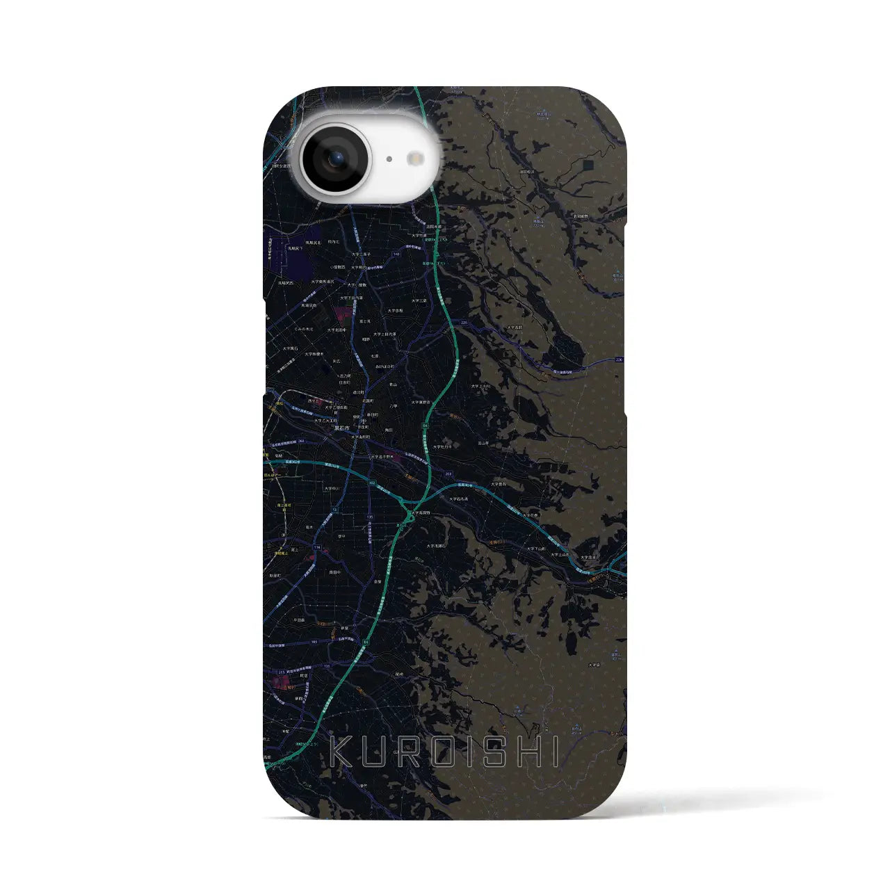 【黒石(青森県)】地図柄iPhoneケース(バックカバータイプ)