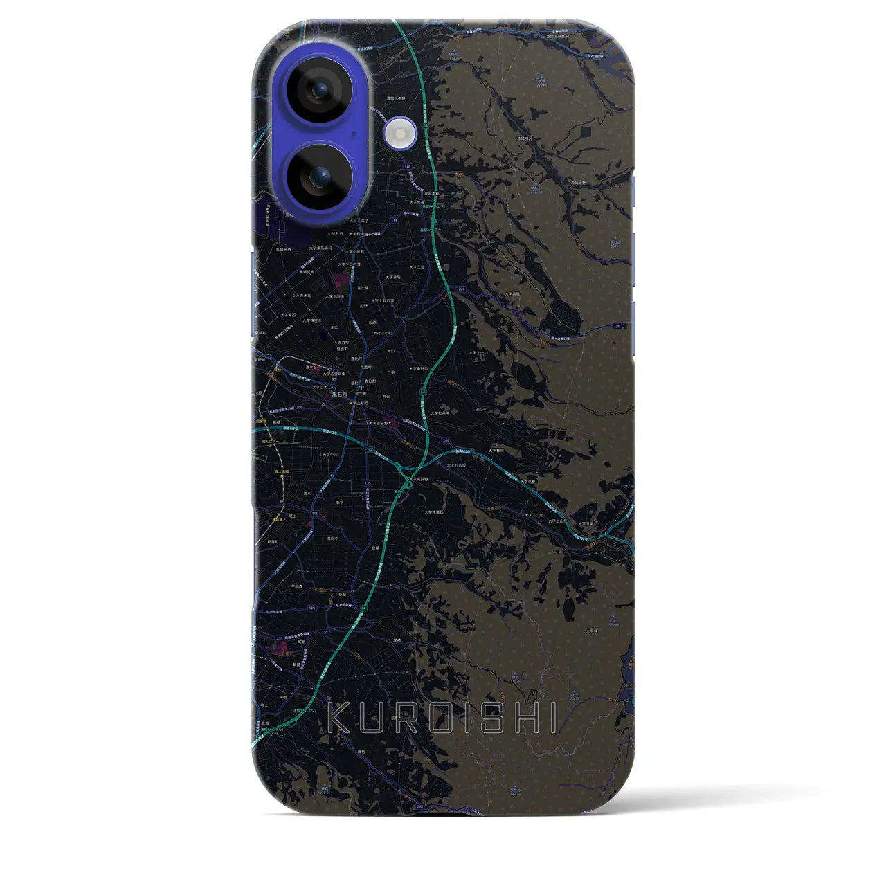 【黒石(青森県)】地図柄iPhoneケース(バックカバータイプ)