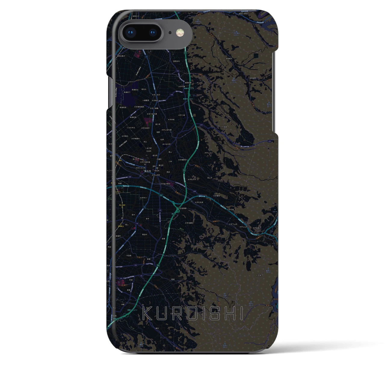 【黒石(青森県)】地図柄iPhoneケース(バックカバータイプ)