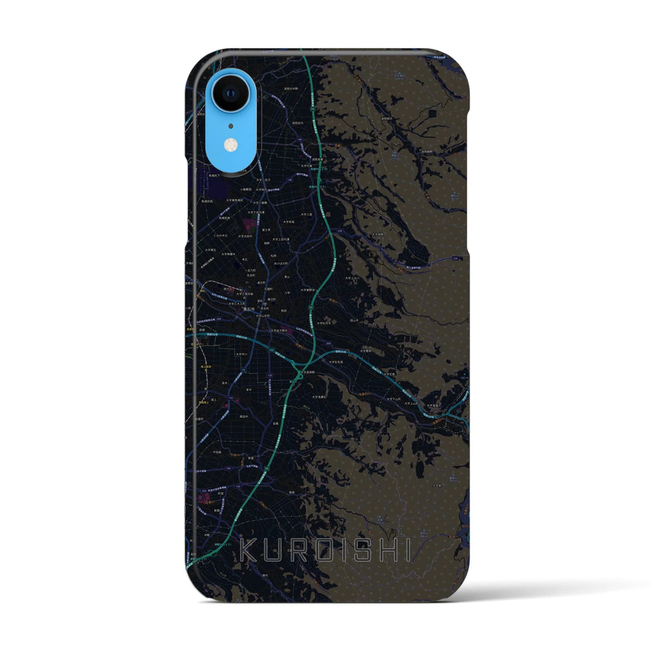 【黒石(青森県)】地図柄iPhoneケース(バックカバータイプ)