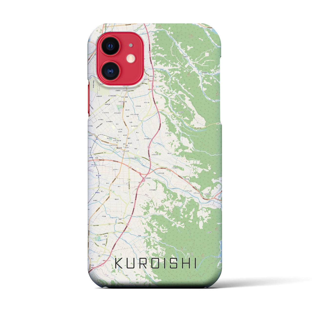 【黒石(青森県)】地図柄iPhoneケース(バックカバータイプ)