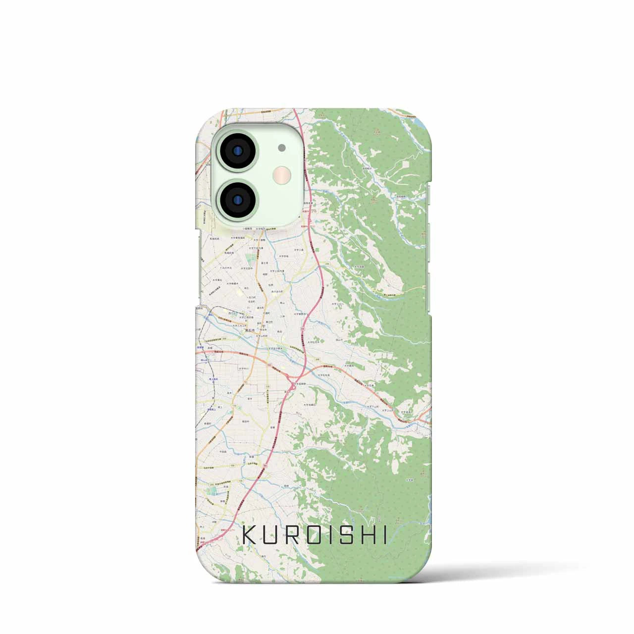 【黒石(青森県)】地図柄iPhoneケース(バックカバータイプ)