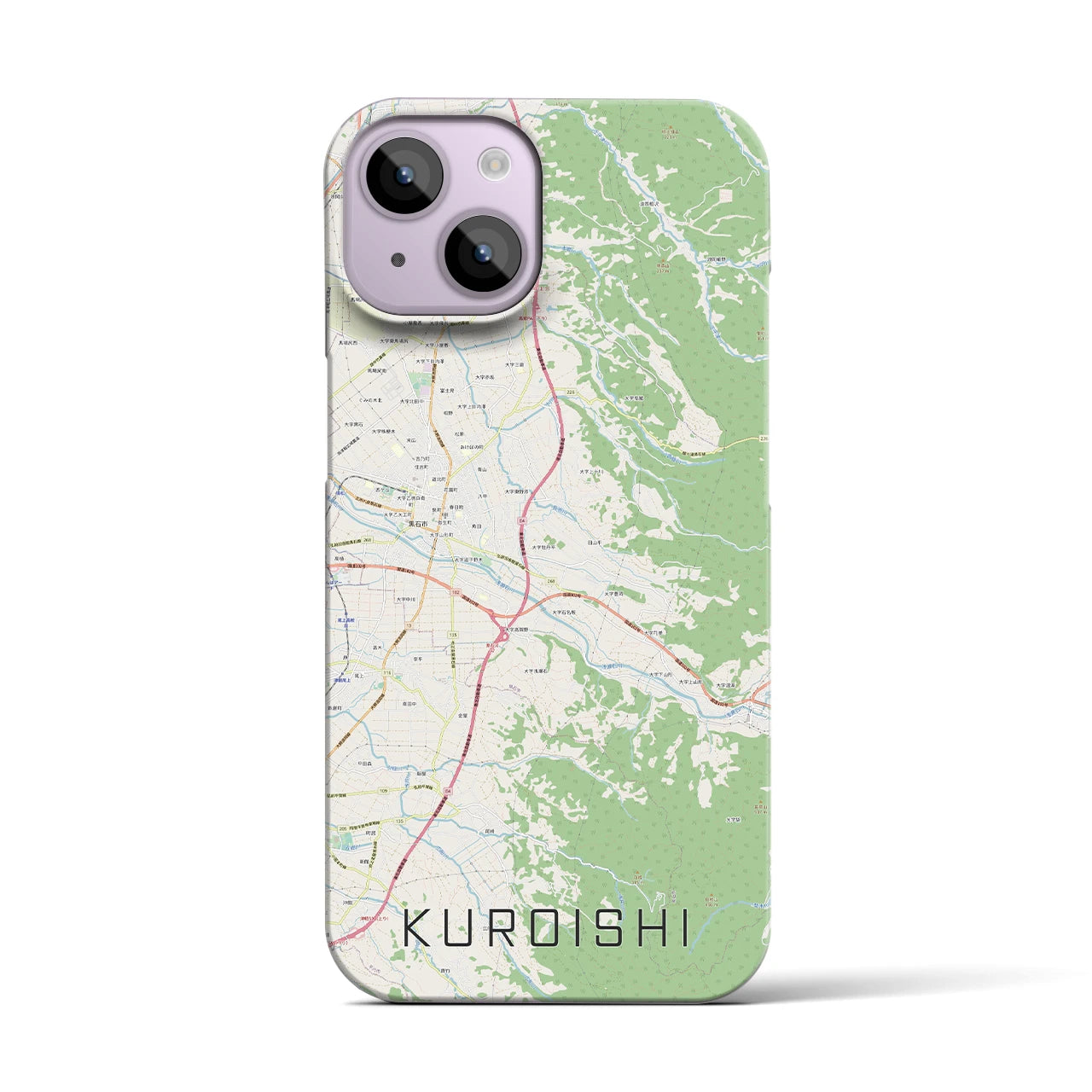 【黒石(青森県)】地図柄iPhoneケース(バックカバータイプ)