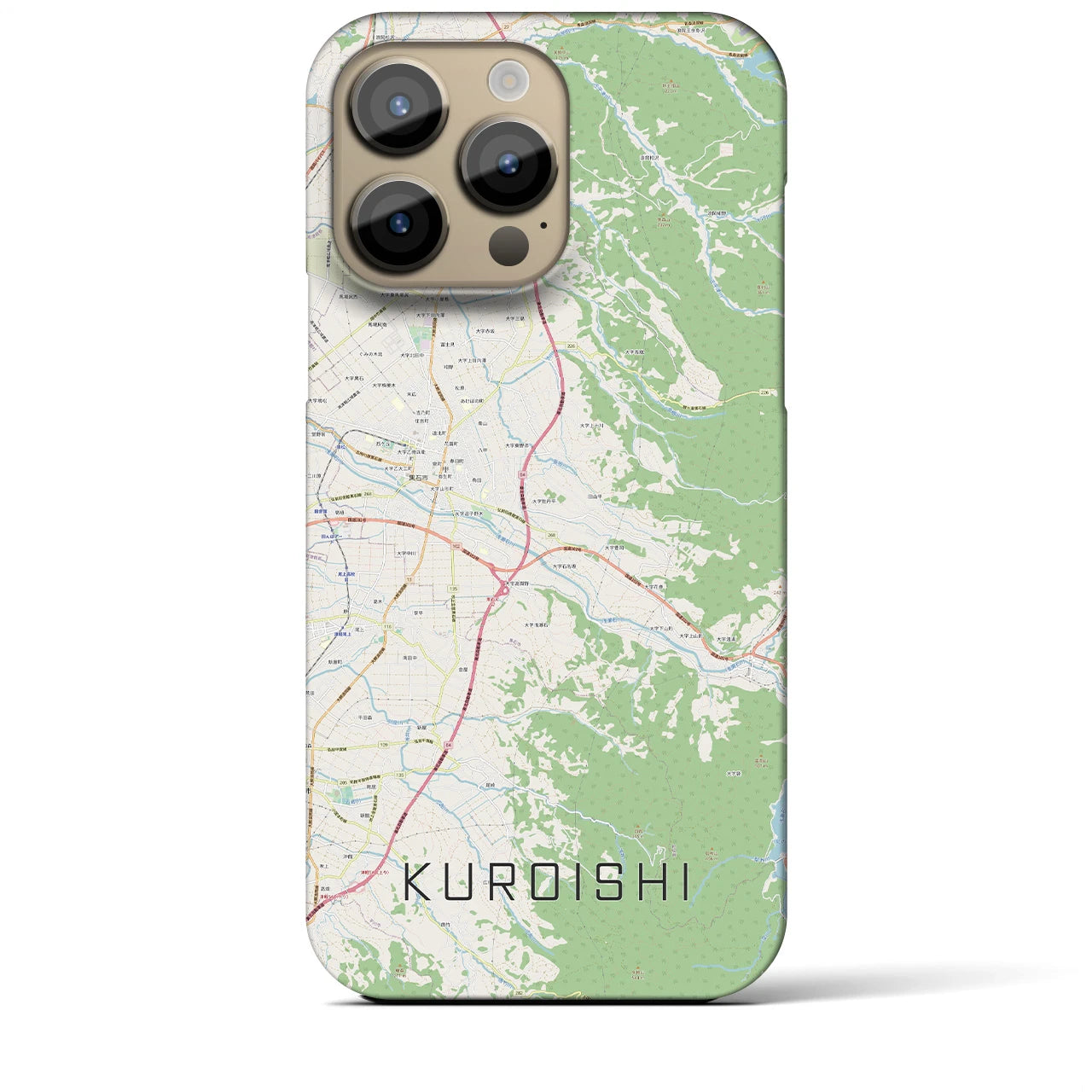 【黒石(青森県)】地図柄iPhoneケース(バックカバータイプ)