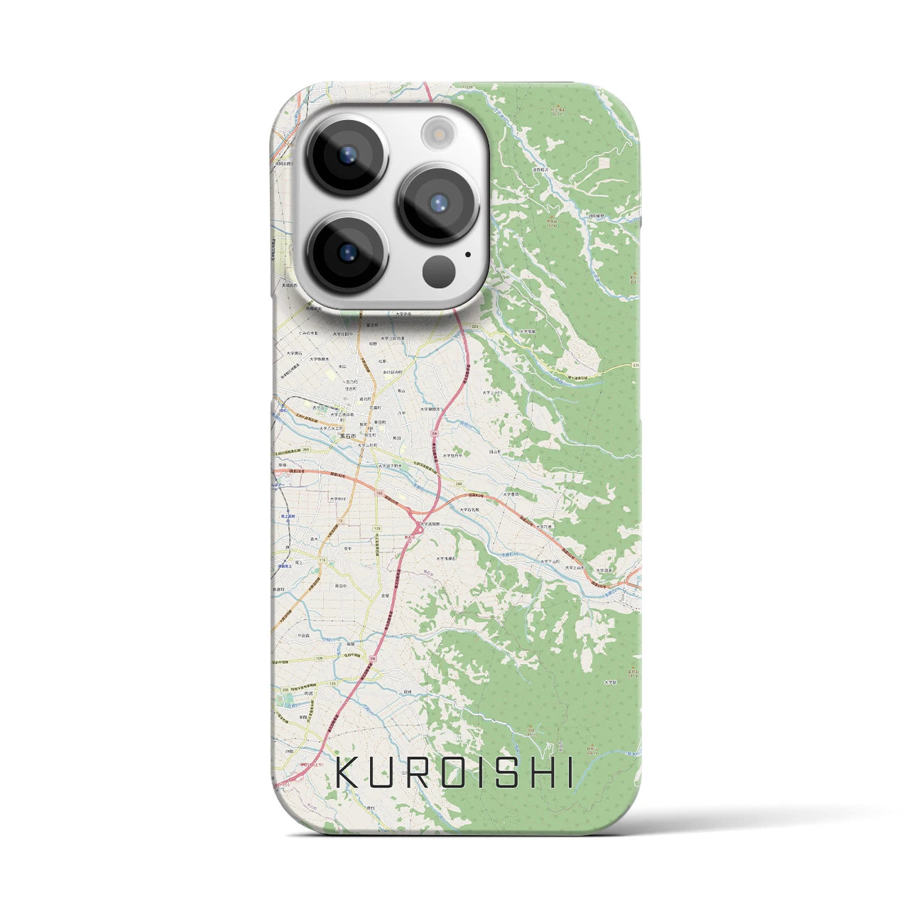 【黒石(青森県)】地図柄iPhoneケース(バックカバータイプ)