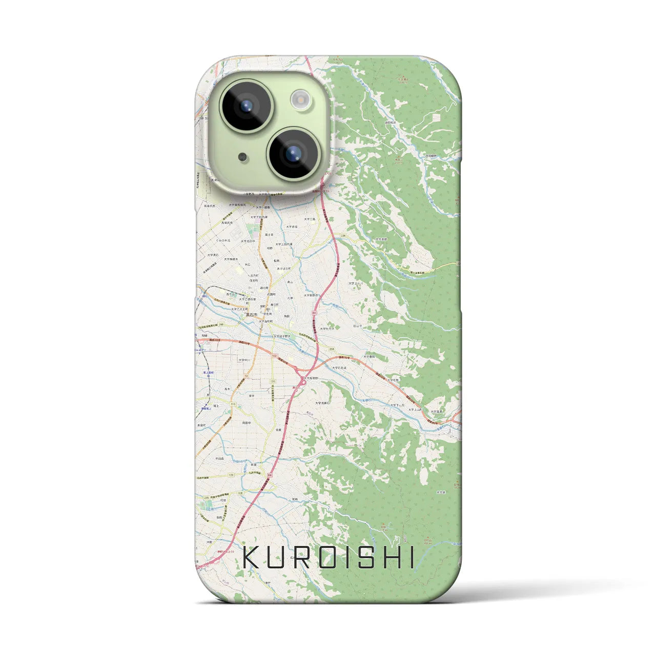 【黒石(青森県)】地図柄iPhoneケース(バックカバータイプ)