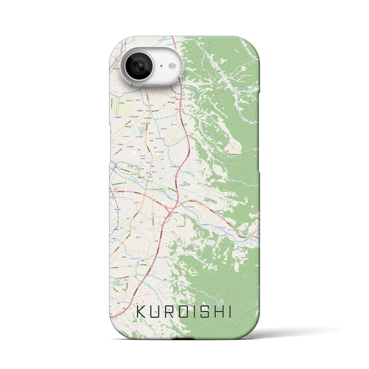 【黒石(青森県)】地図柄iPhoneケース(バックカバータイプ)