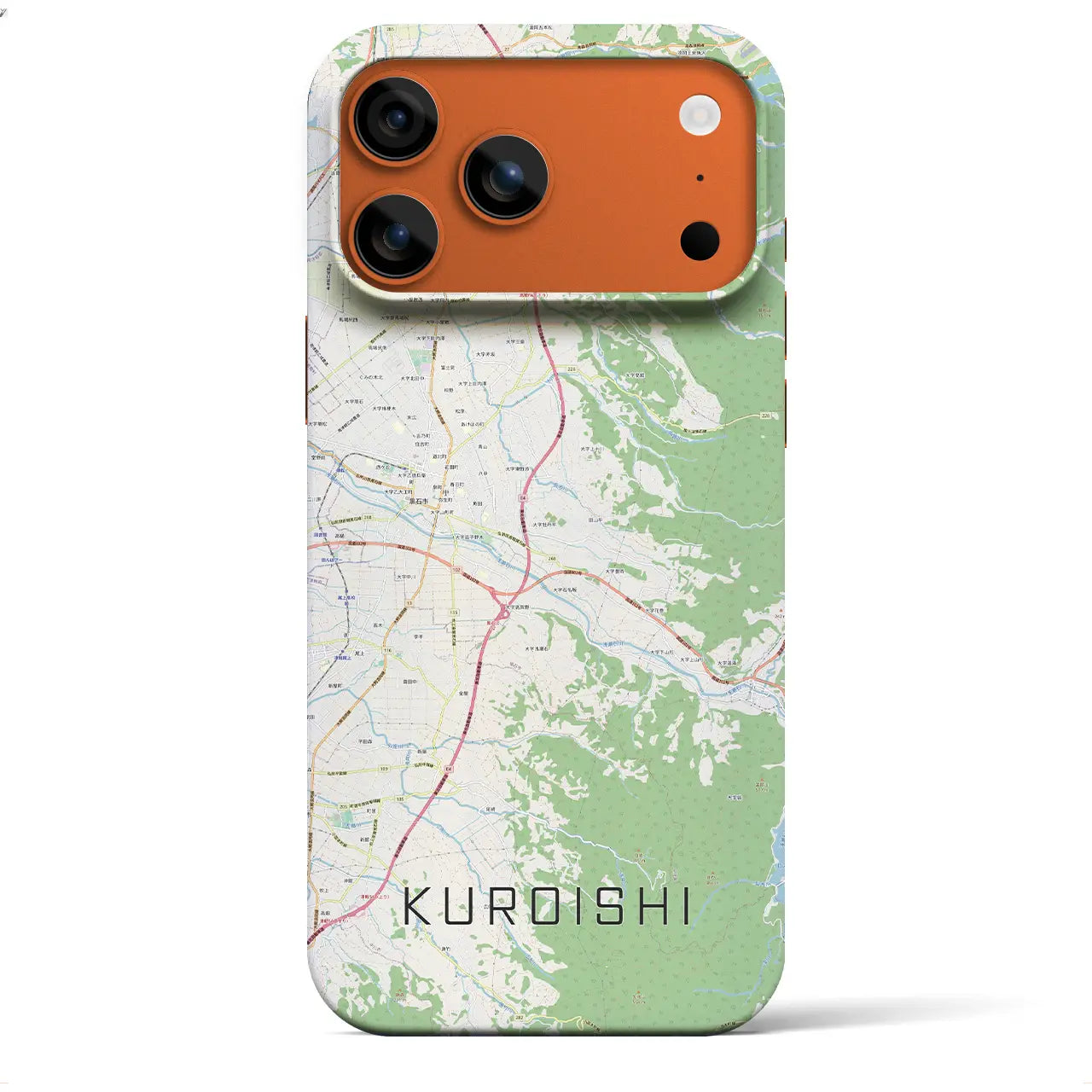 【黒石(青森県)】地図柄iPhoneケース(バックカバータイプ)