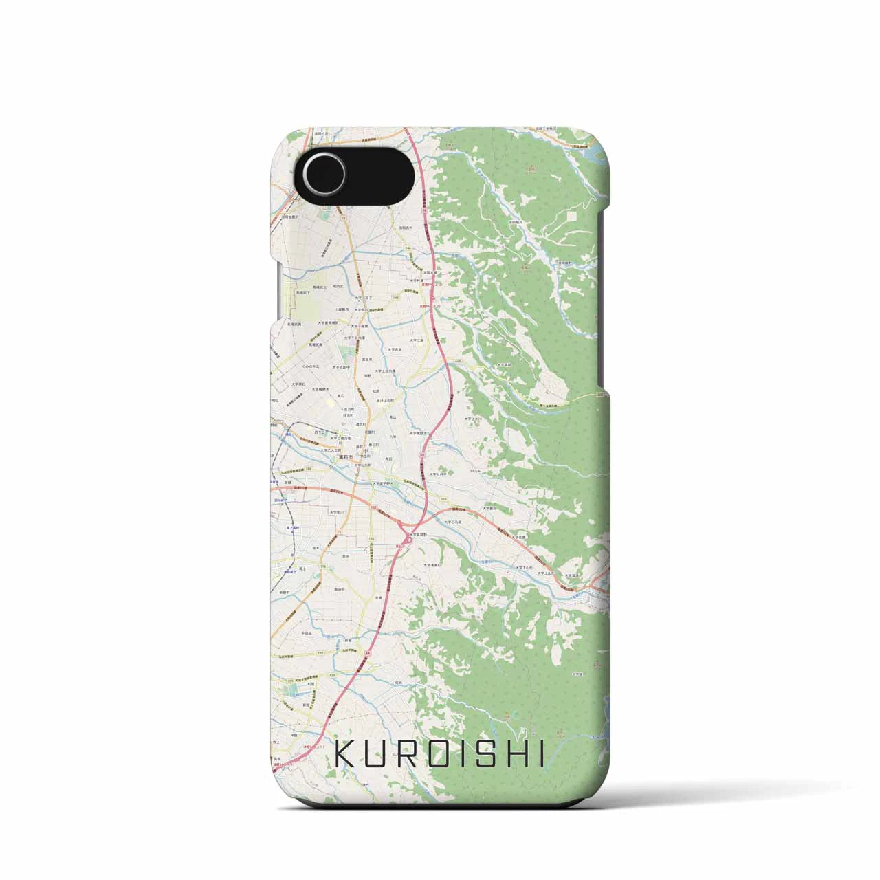 【黒石(青森県)】地図柄iPhoneケース(バックカバータイプ)