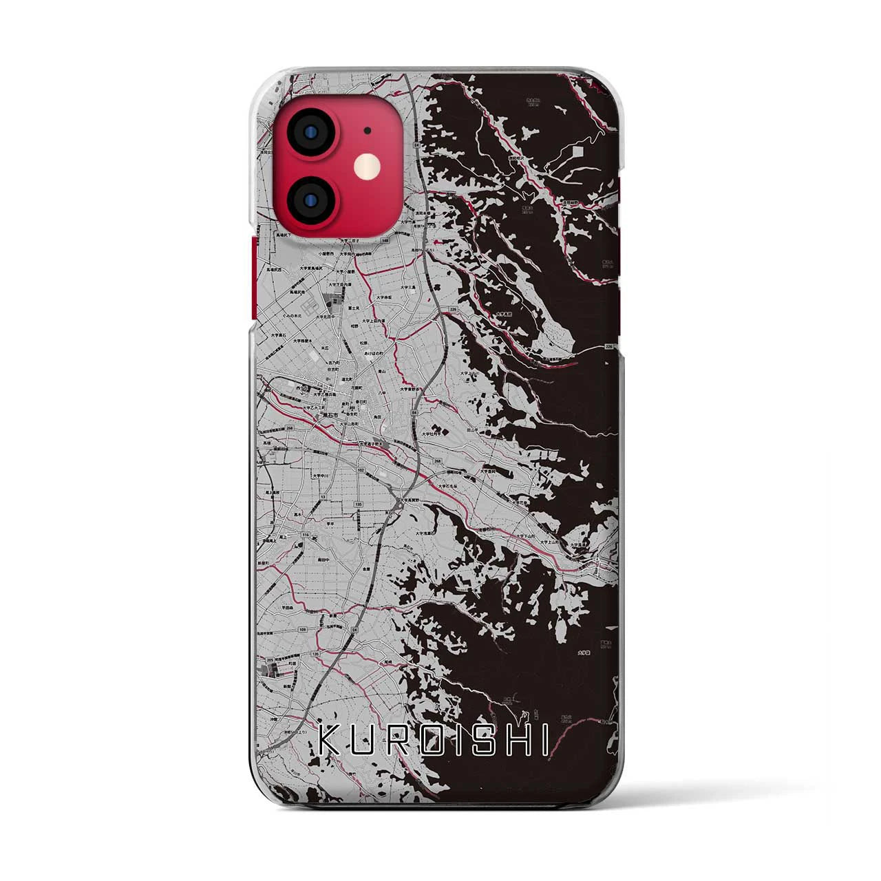 【黒石(青森県)】地図柄iPhoneケース(クリアタイプ)