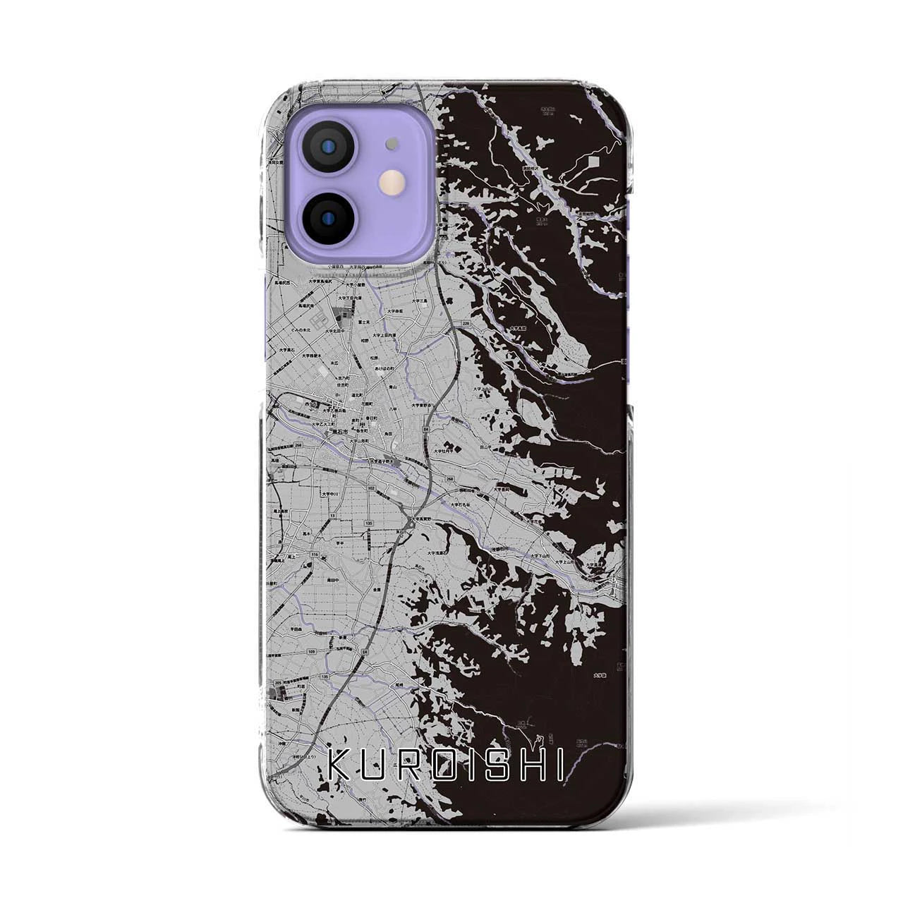 【黒石(青森県)】地図柄iPhoneケース(クリアタイプ)