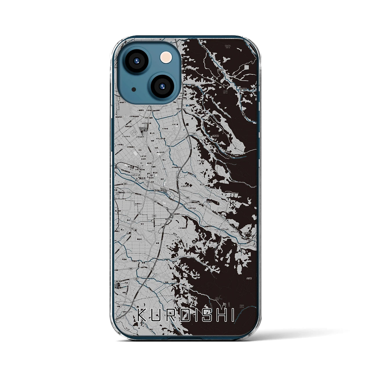 【黒石(青森県)】地図柄iPhoneケース(クリアタイプ)