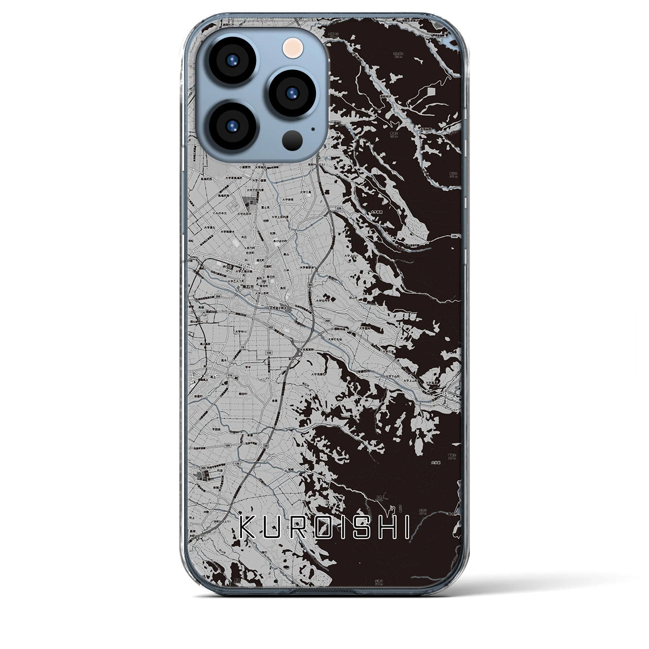 【黒石(青森県)】地図柄iPhoneケース(クリアタイプ)