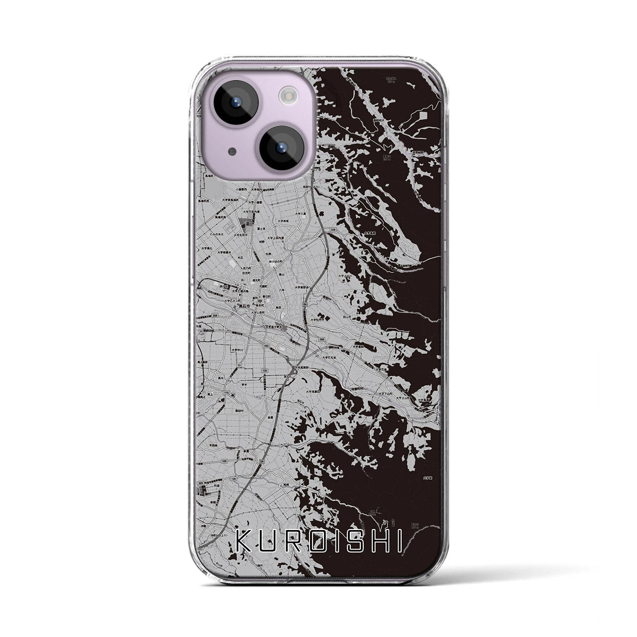 【黒石(青森県)】地図柄iPhoneケース(クリアタイプ)