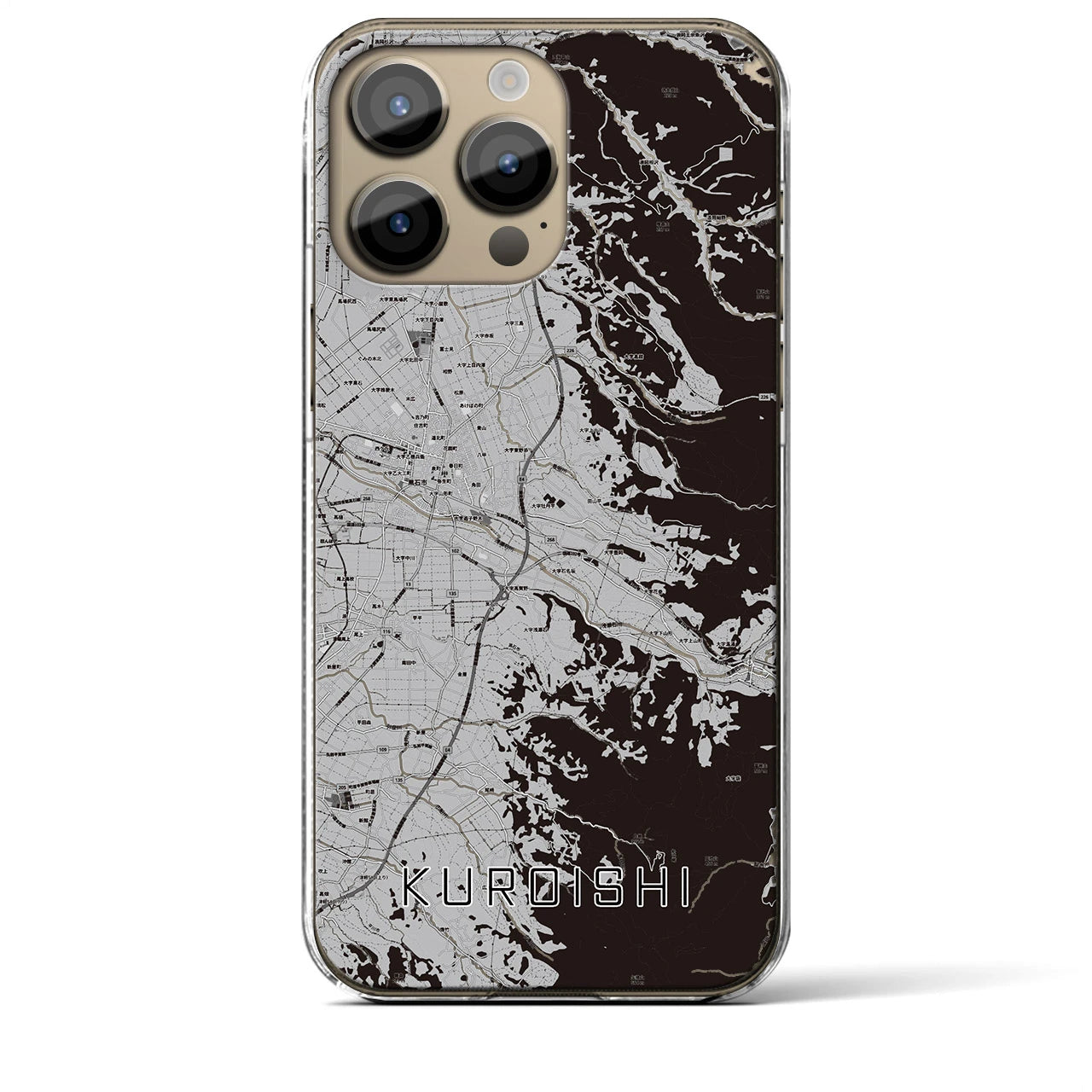 【黒石(青森県)】地図柄iPhoneケース(クリアタイプ)