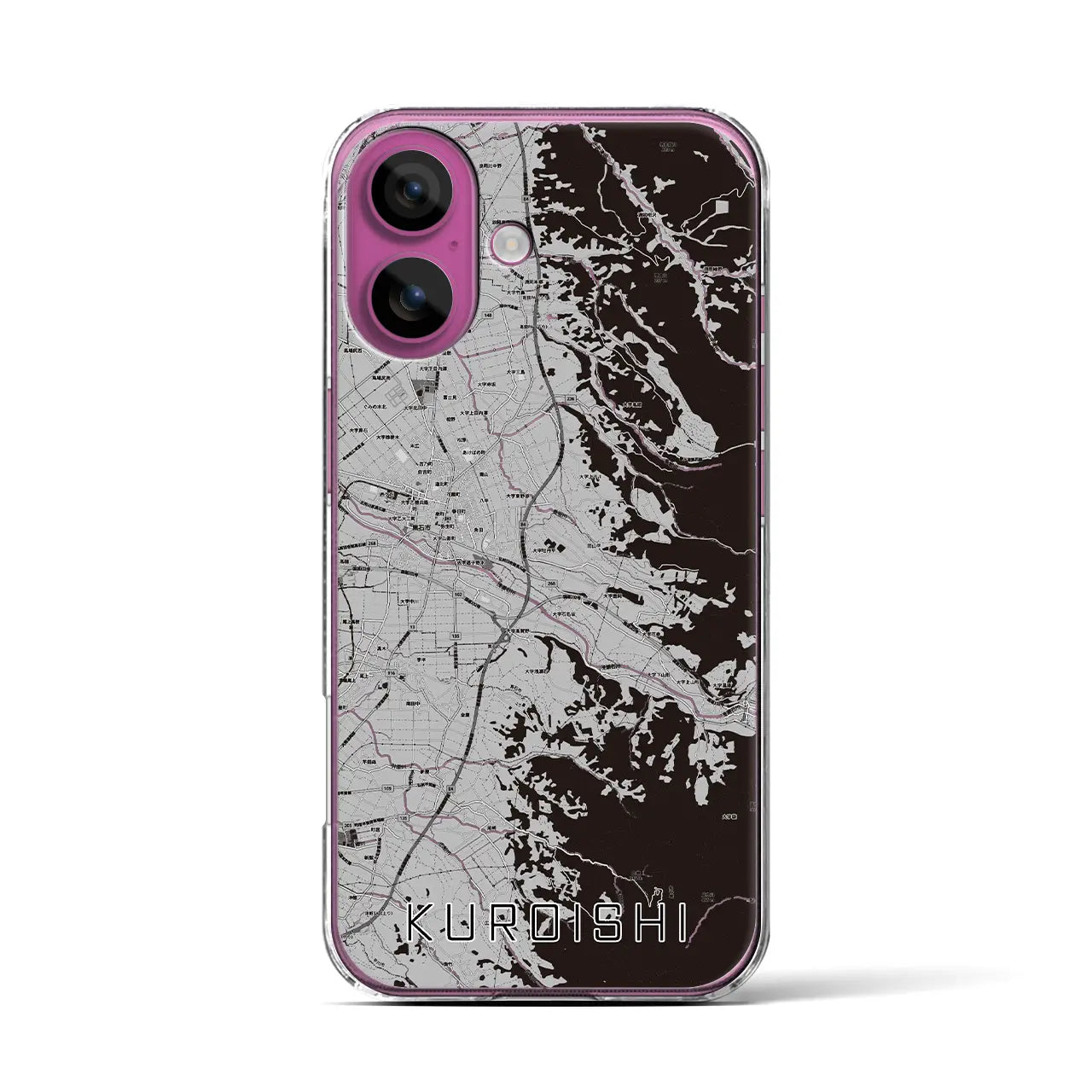 【黒石(青森県)】地図柄iPhoneケース(クリアタイプ)