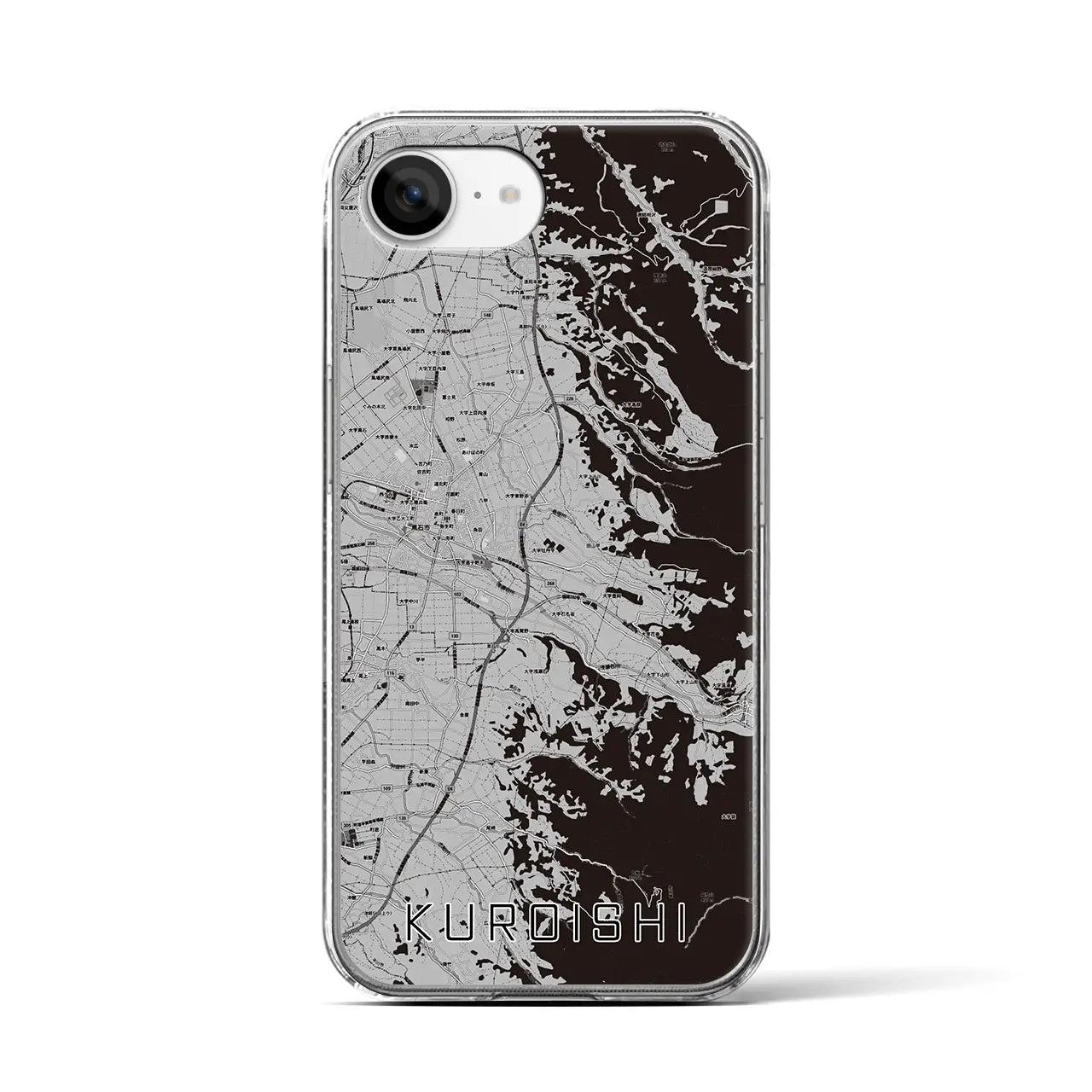 【黒石(青森県)】地図柄iPhoneケース(クリアタイプ)