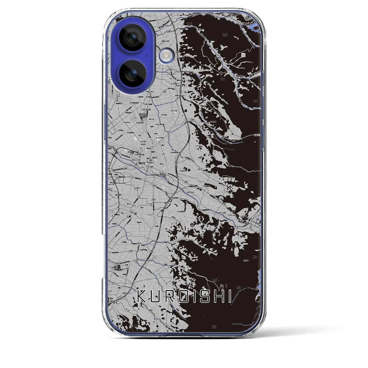 【黒石(青森県)】地図柄iPhoneケース(クリアタイプ)