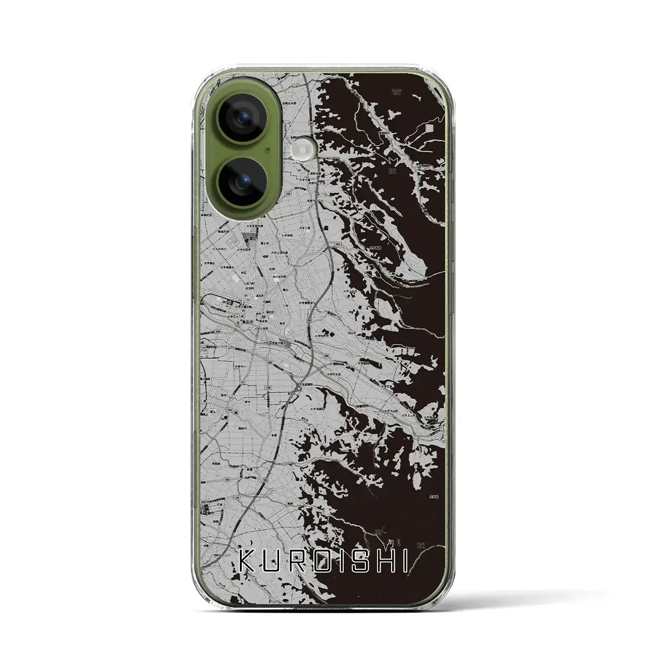 【黒石(青森県)】地図柄iPhoneケース(クリアタイプ)