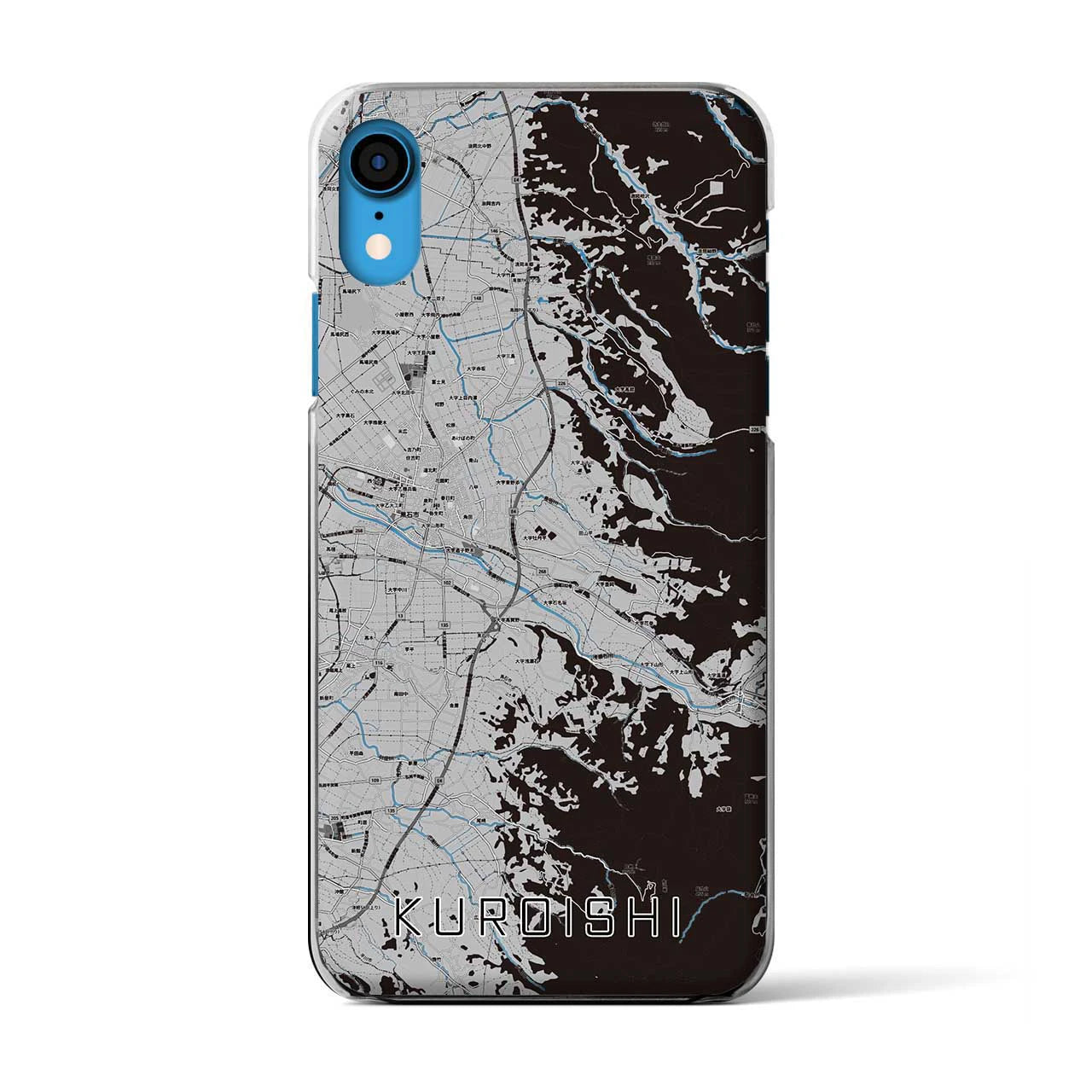 【黒石(青森県)】地図柄iPhoneケース(クリアタイプ)