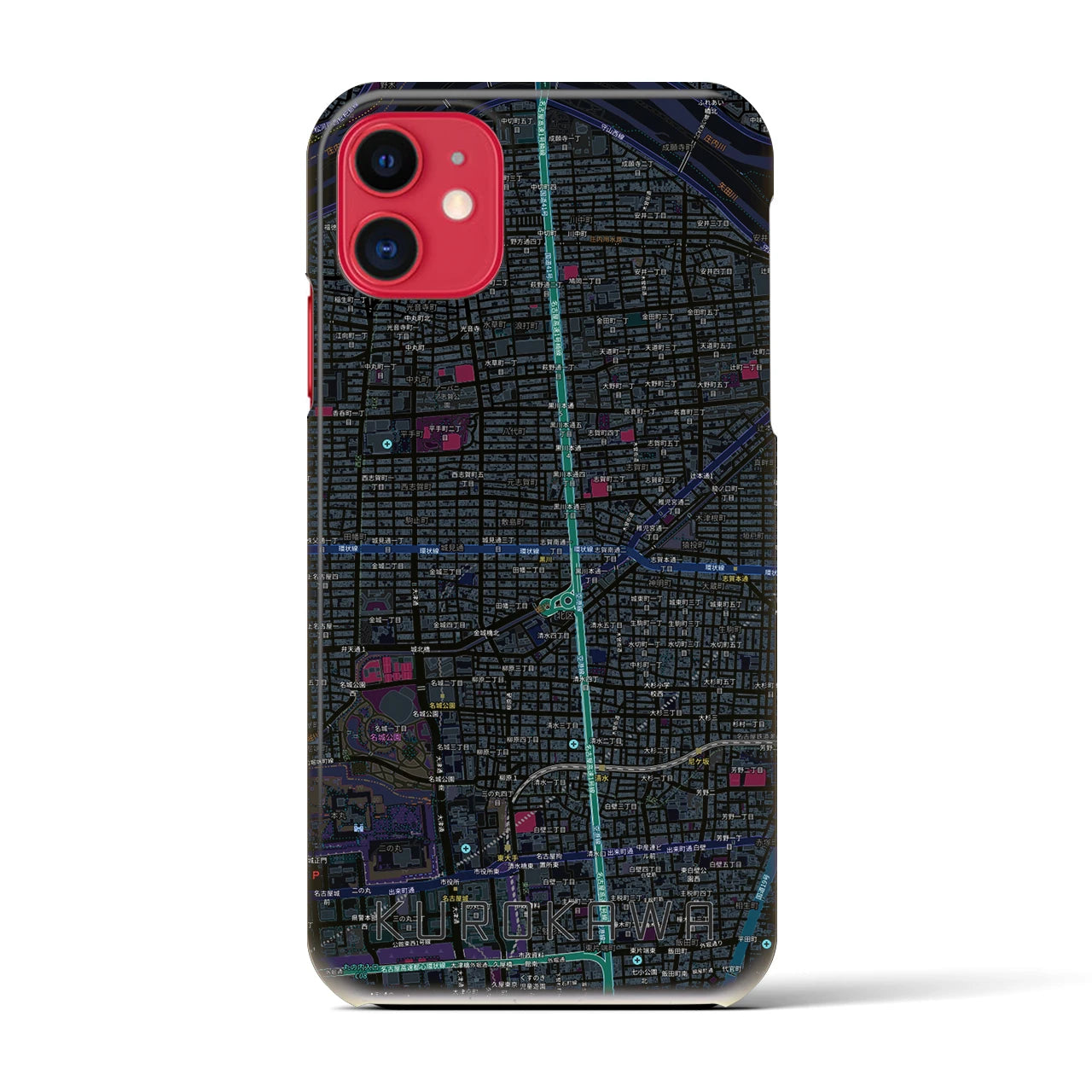 【黒川(愛知県)】地図柄iPhoneケース(バックカバータイプ)