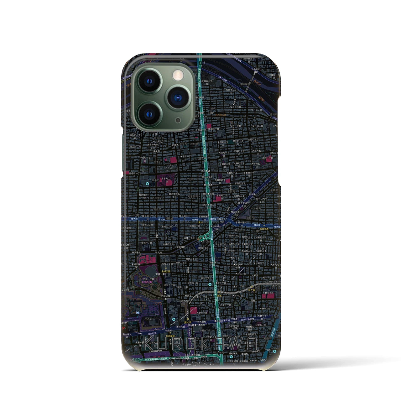 【黒川(愛知県)】地図柄iPhoneケース(バックカバータイプ)