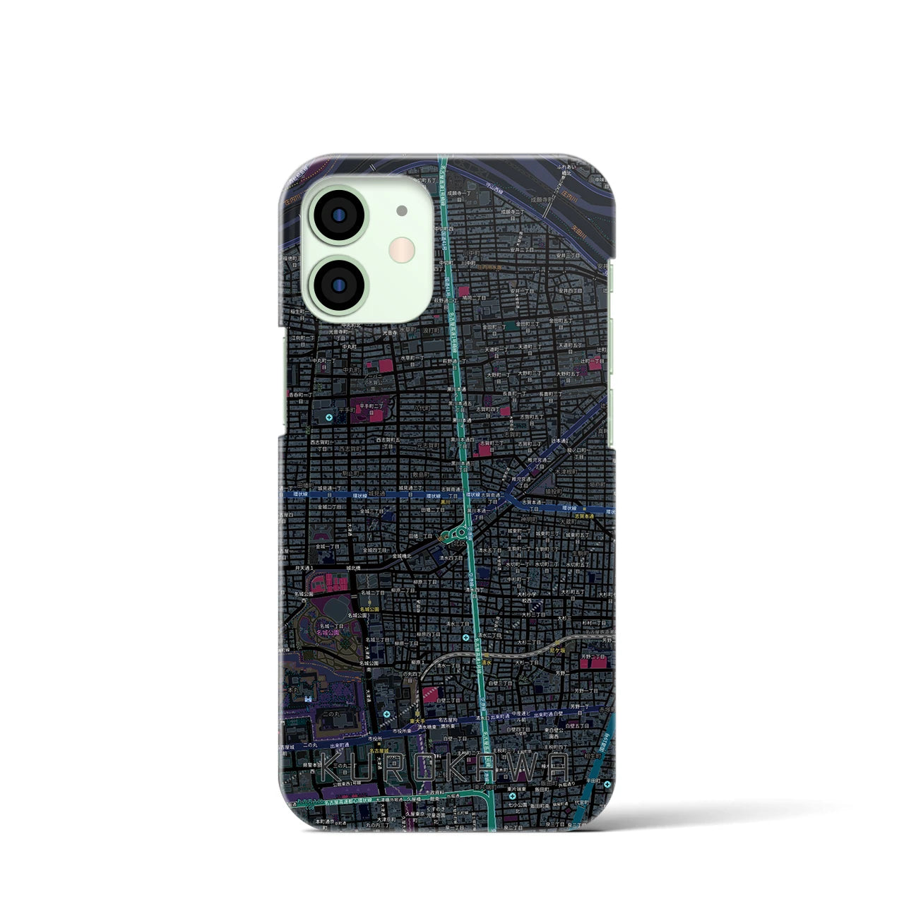 【黒川(愛知県)】地図柄iPhoneケース(バックカバータイプ)