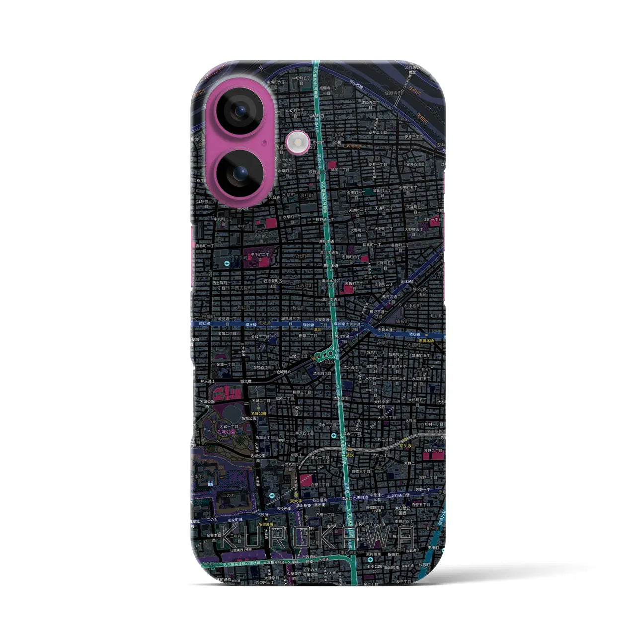 【黒川(愛知県)】地図柄iPhoneケース(バックカバータイプ)