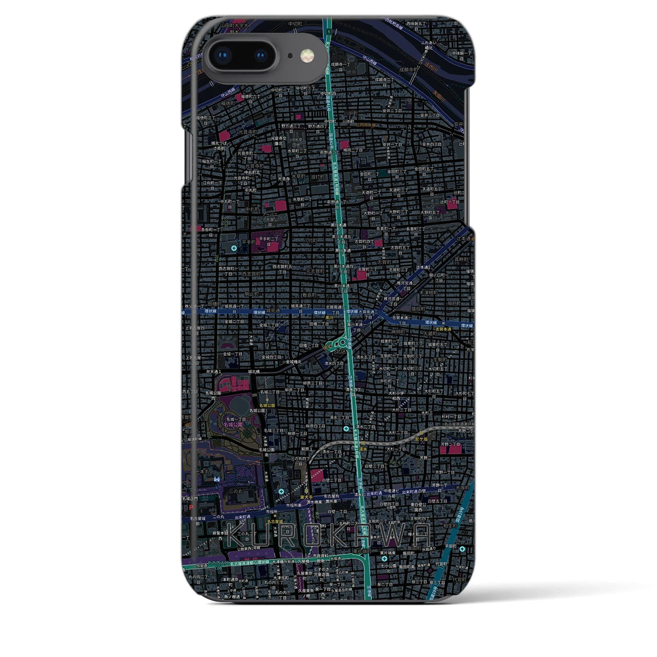 【黒川(愛知県)】地図柄iPhoneケース(バックカバータイプ)