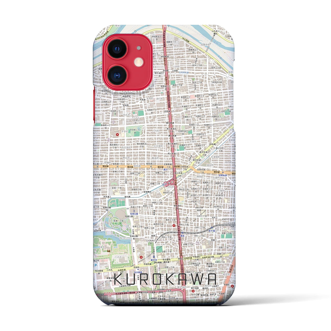 【黒川(愛知県)】地図柄iPhoneケース(バックカバータイプ)