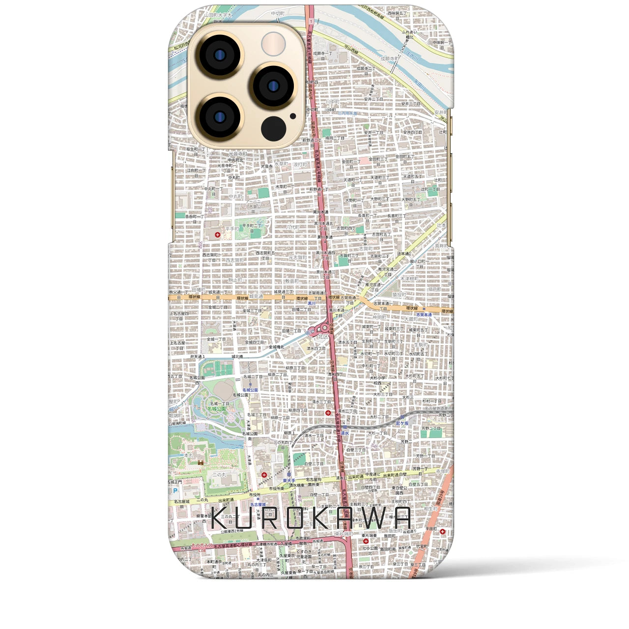 【黒川(愛知県)】地図柄iPhoneケース(バックカバータイプ)