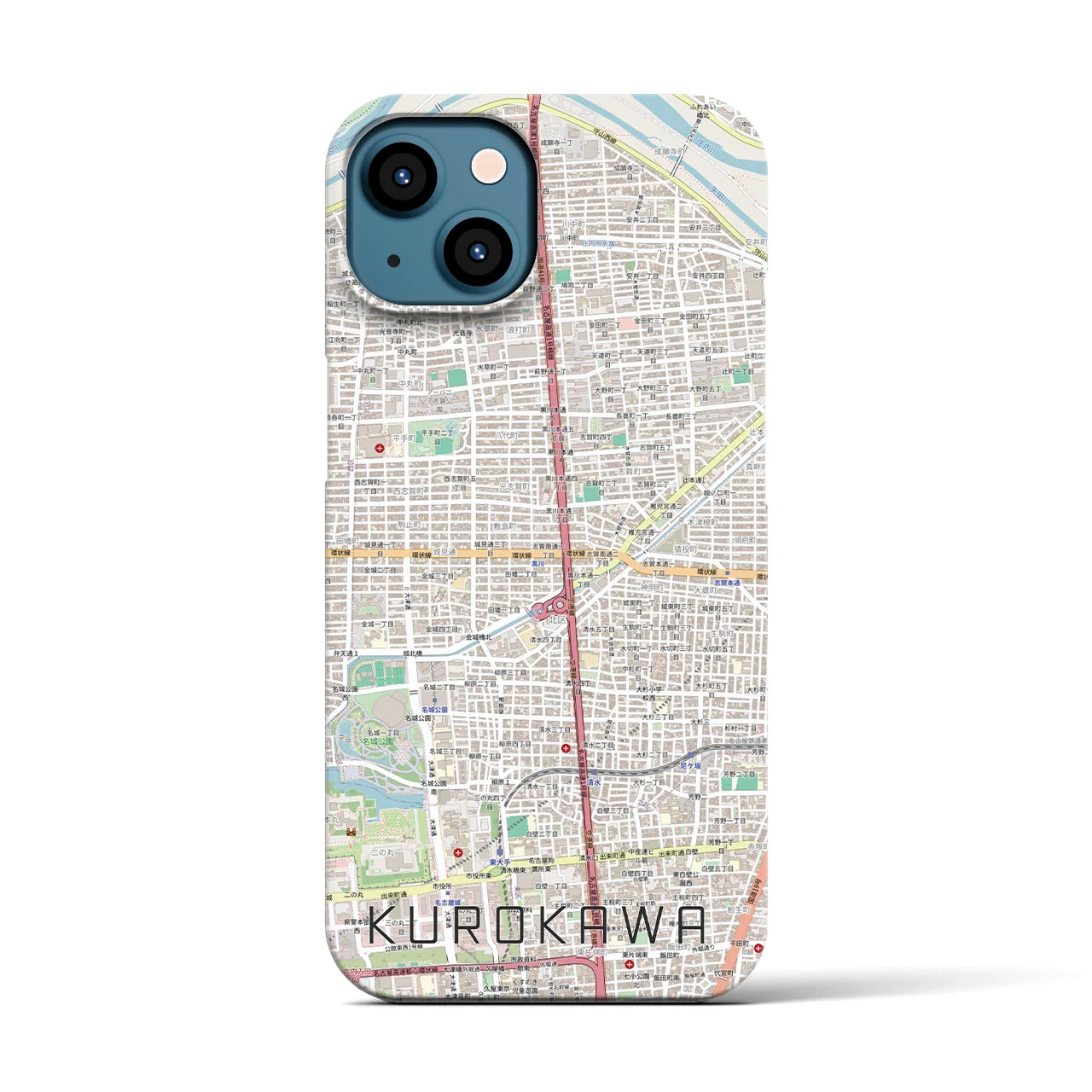 【黒川(愛知県)】地図柄iPhoneケース(バックカバータイプ)