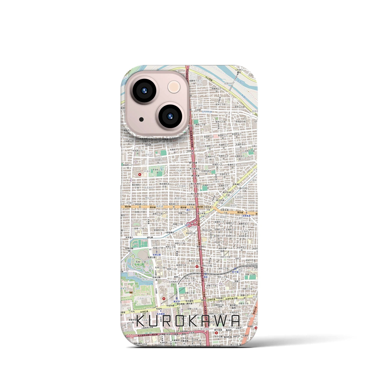 【黒川(愛知県)】地図柄iPhoneケース(バックカバータイプ)