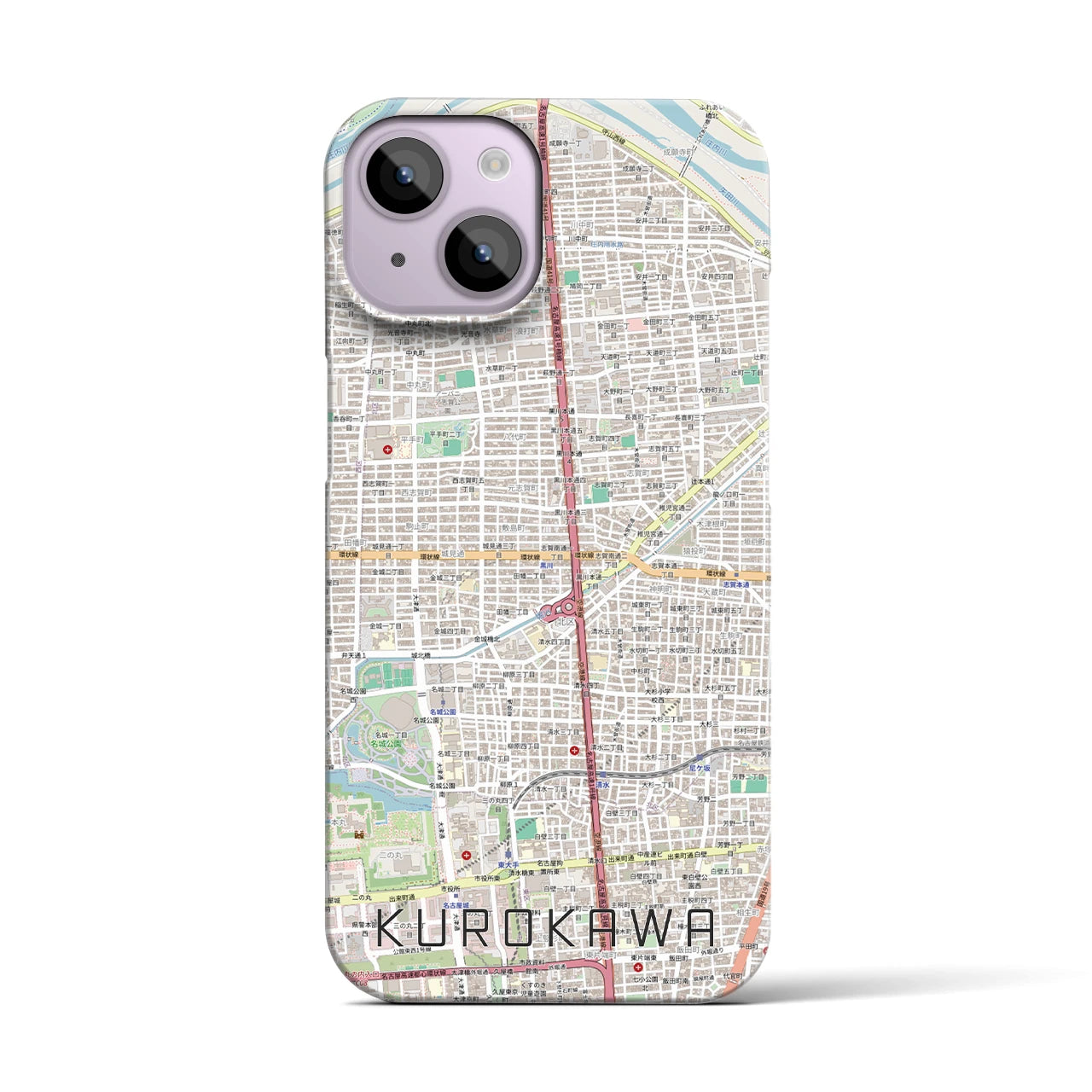 【黒川(愛知県)】地図柄iPhoneケース(バックカバータイプ)