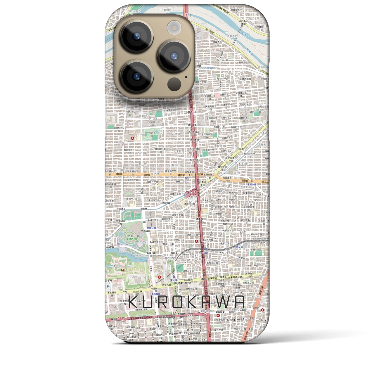 【黒川(愛知県)】地図柄iPhoneケース(バックカバータイプ)