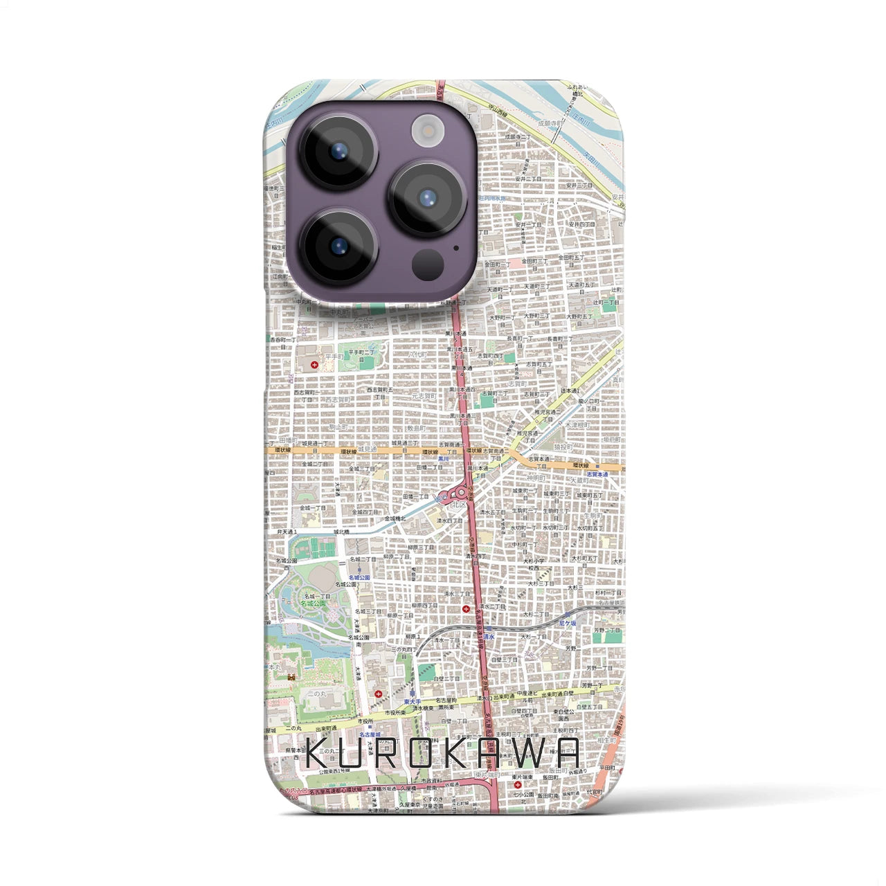 【黒川(愛知県)】地図柄iPhoneケース(バックカバータイプ)