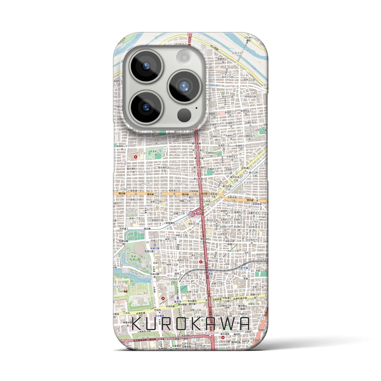 【黒川(愛知県)】地図柄iPhoneケース(バックカバータイプ)