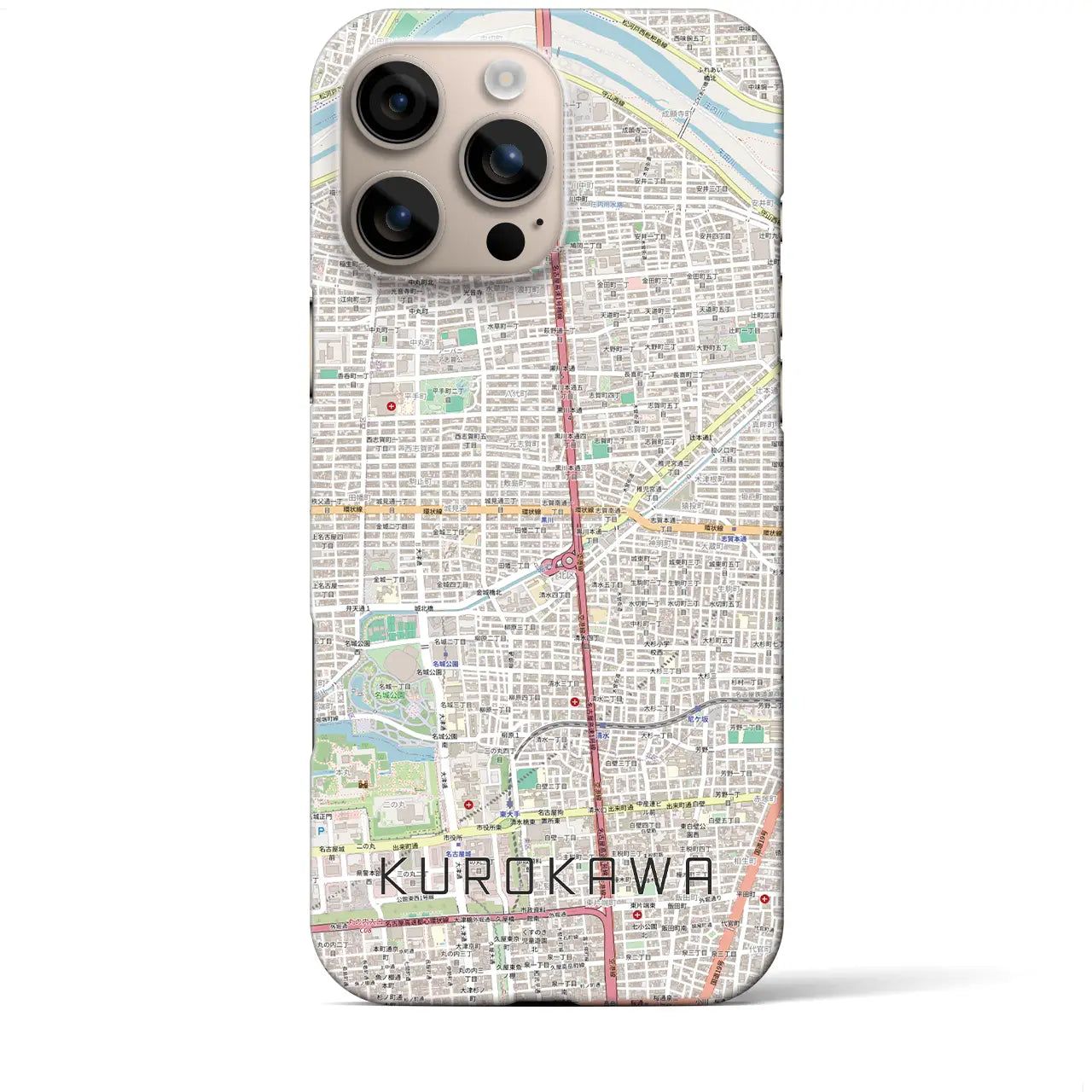 【黒川(愛知県)】地図柄iPhoneケース(バックカバータイプ)