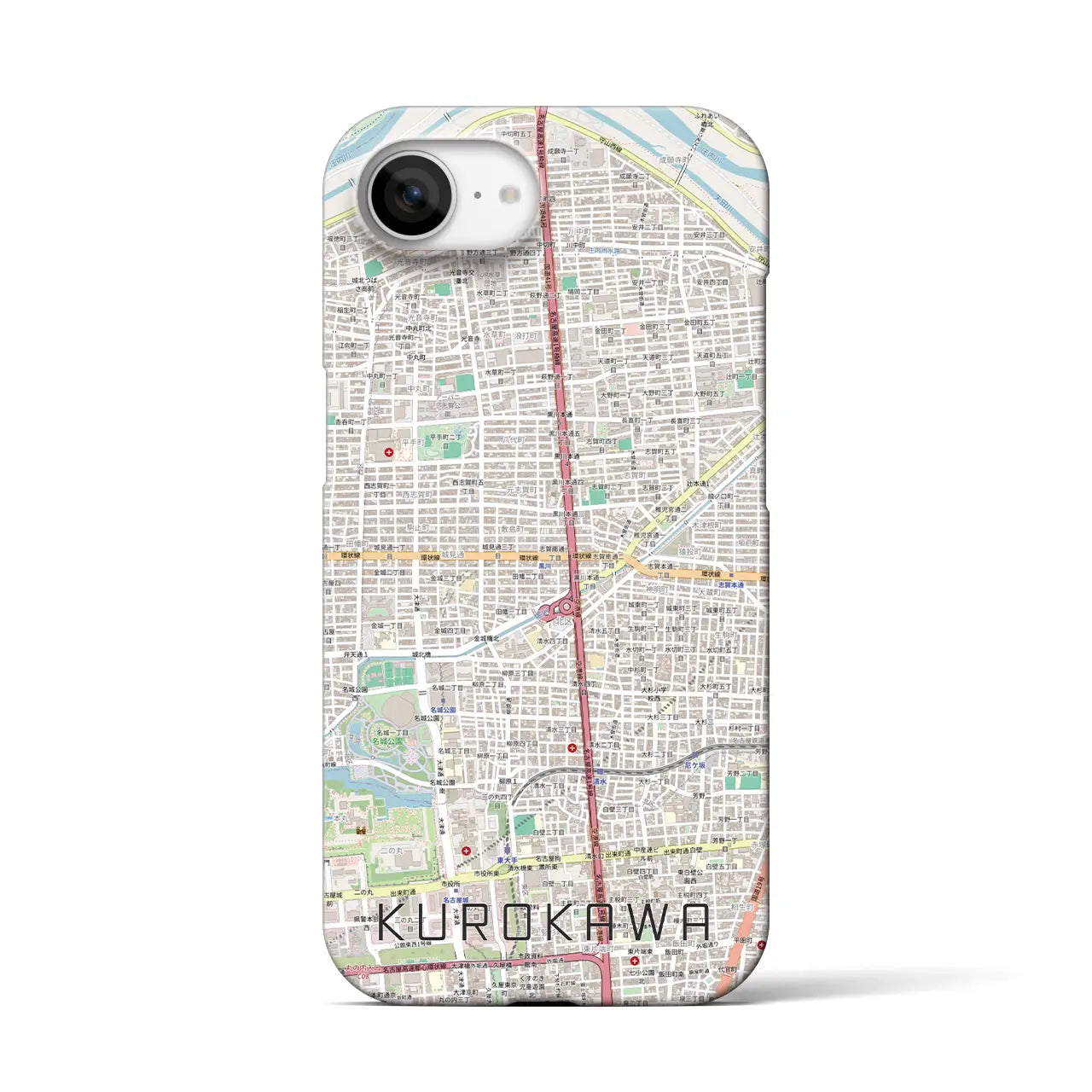 【黒川(愛知県)】地図柄iPhoneケース(バックカバータイプ)
