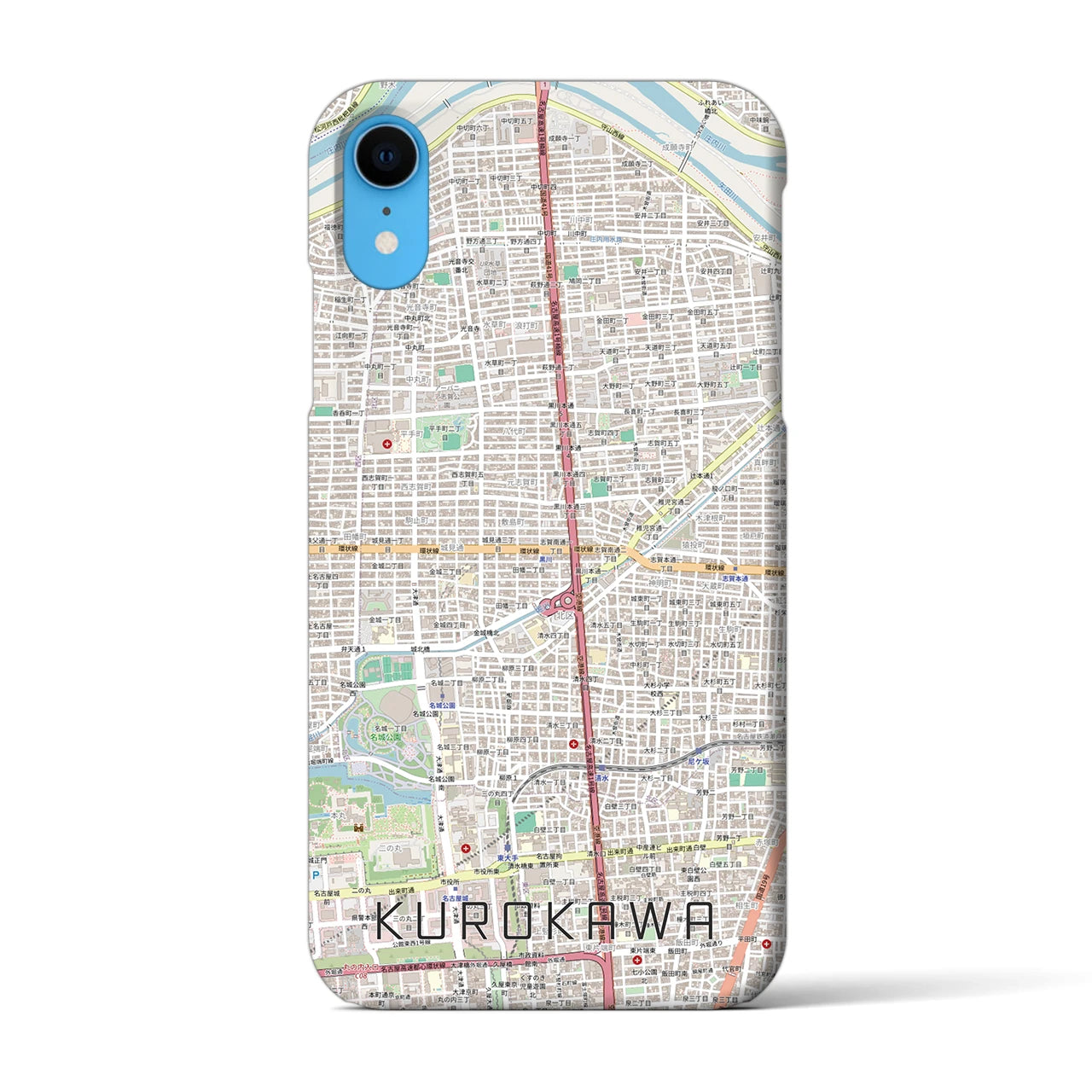 【黒川(愛知県)】地図柄iPhoneケース(バックカバータイプ)