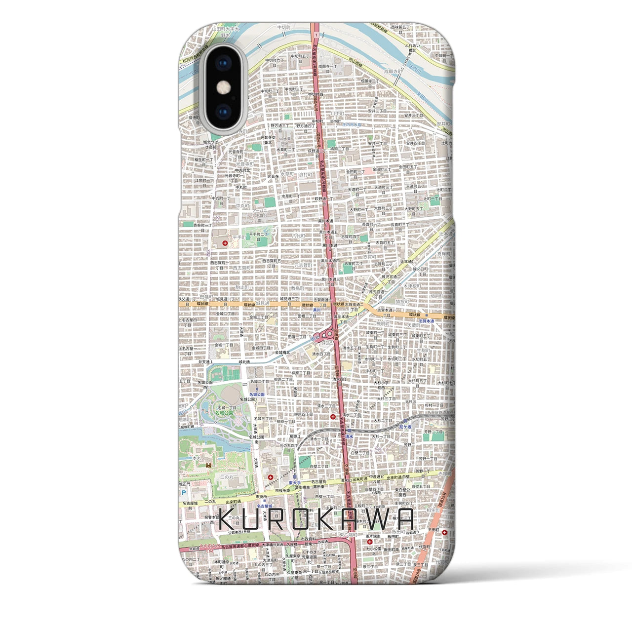 【黒川(愛知県)】地図柄iPhoneケース(バックカバータイプ)