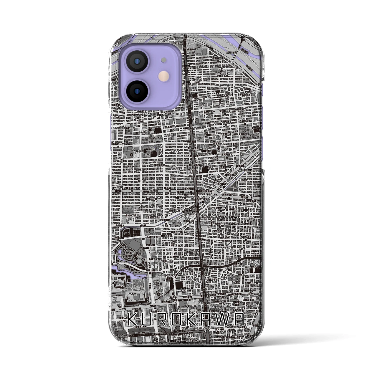 【黒川(愛知県)】地図柄iPhoneケース(クリアタイプ)