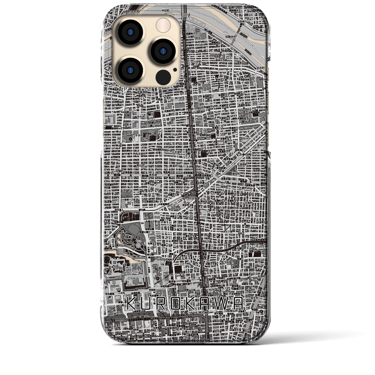 【黒川(愛知県)】地図柄iPhoneケース(クリアタイプ)