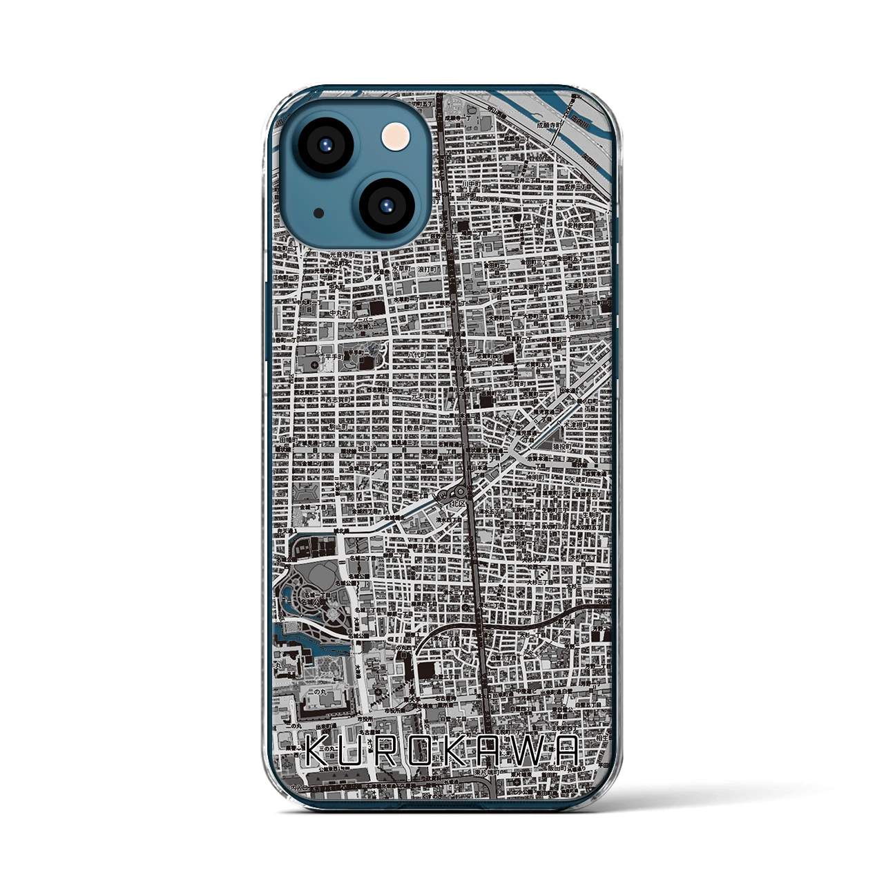 【黒川(愛知県)】地図柄iPhoneケース(クリアタイプ)