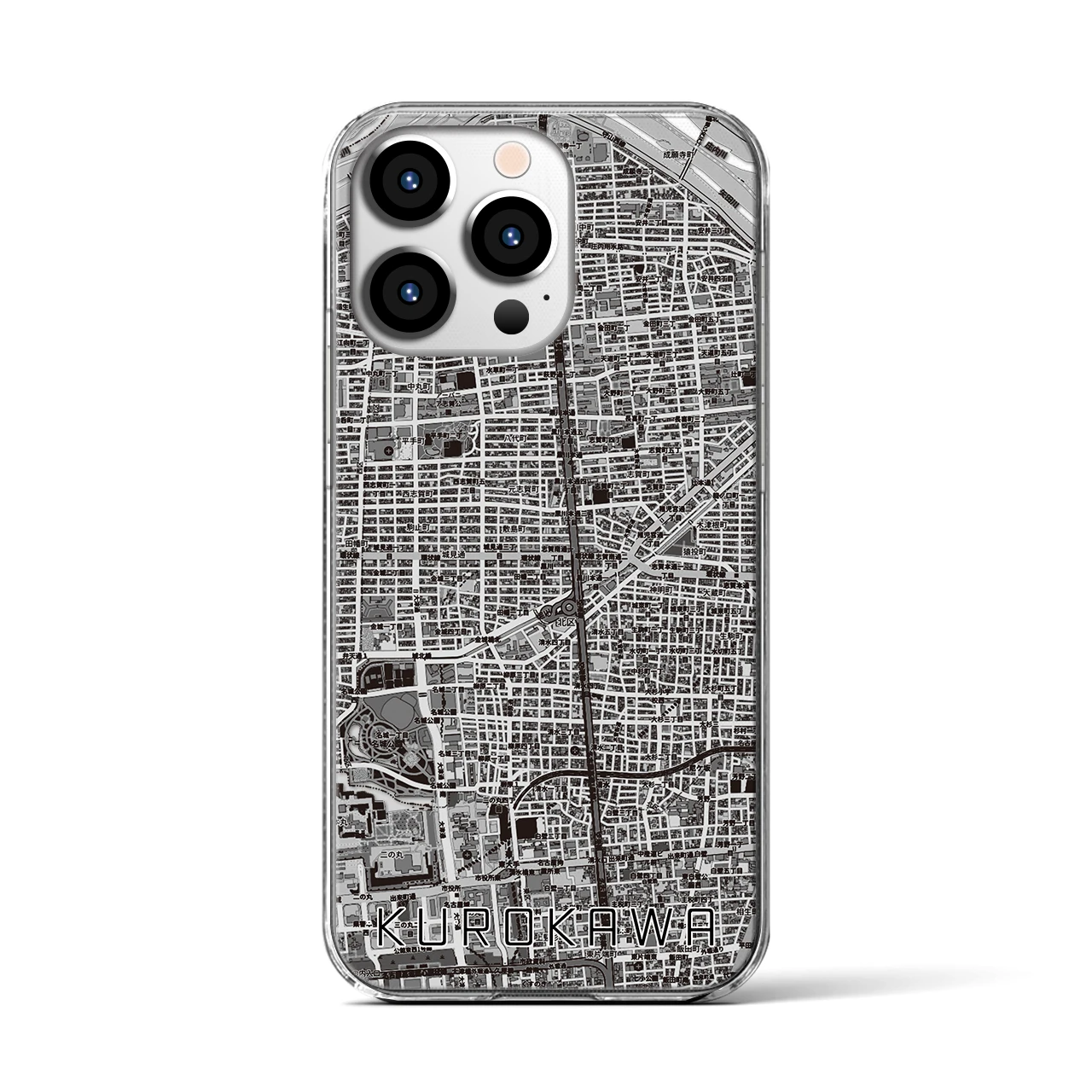 【黒川(愛知県)】地図柄iPhoneケース(クリアタイプ)