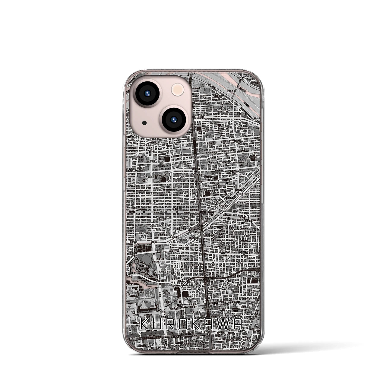 【黒川(愛知県)】地図柄iPhoneケース(クリアタイプ)