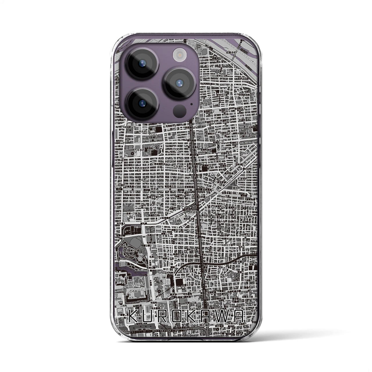 【黒川(愛知県)】地図柄iPhoneケース(クリアタイプ)