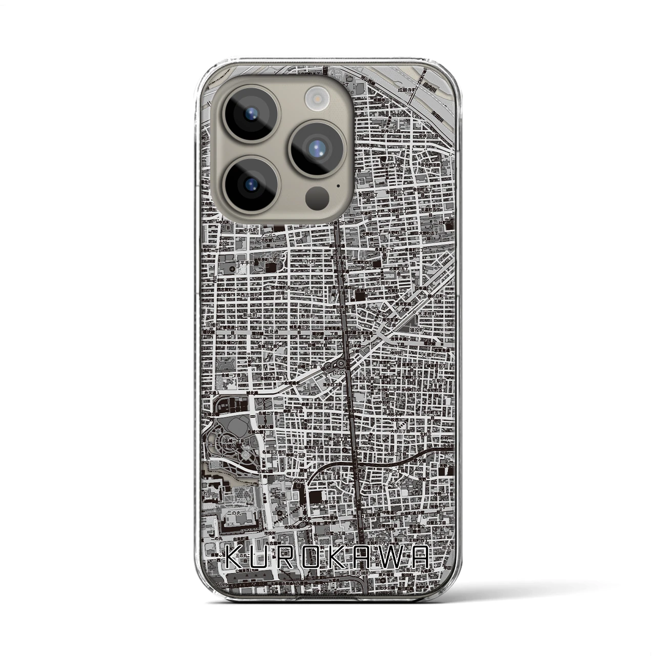 【黒川(愛知県)】地図柄iPhoneケース(クリアタイプ)